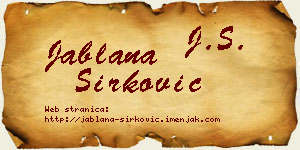 Jablana Sirković vizit kartica
